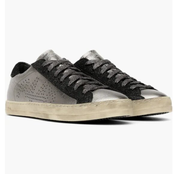 P448 Shoes - P448 Women's Casual John Lace Up Metallic Leather Sneakers - Size